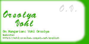 orsolya vohl business card